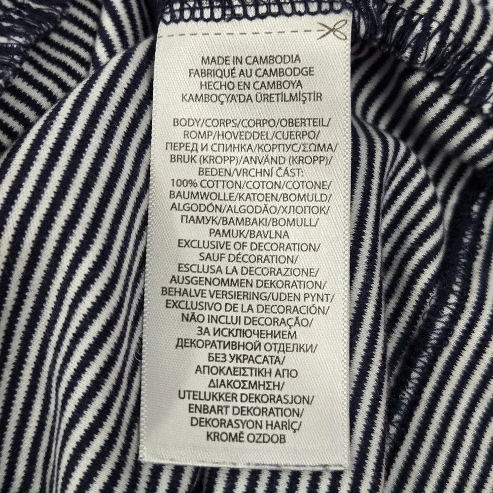 Polo Ralph Lauren Men Shirt L Navy Embroidered Striped Logo Classic Short Sleeve